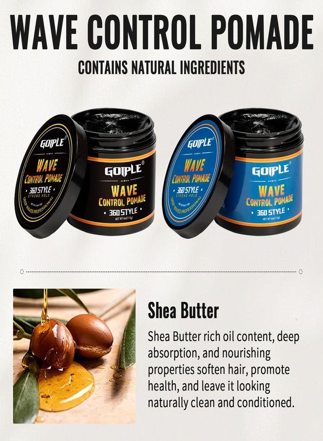 Goiple Natural Wave Pomade Strong Hold Easy Wash 360 Wave Training Hair Cream - Waves Grease for Men Water-Based Hair Cream Moisture Control - 360 Waves Wash Shampoo Enhance Waves Hair Shampoo for Black Men - Image 4